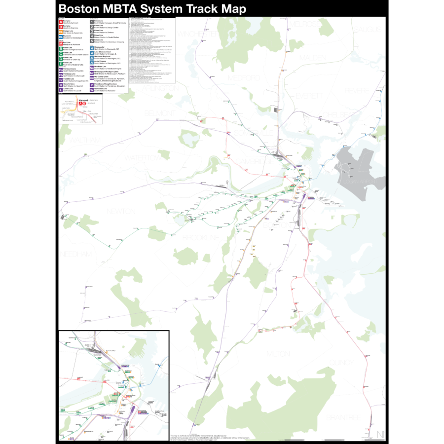 Boston MBTA Track Map v3: Complete and Geographically Accurate